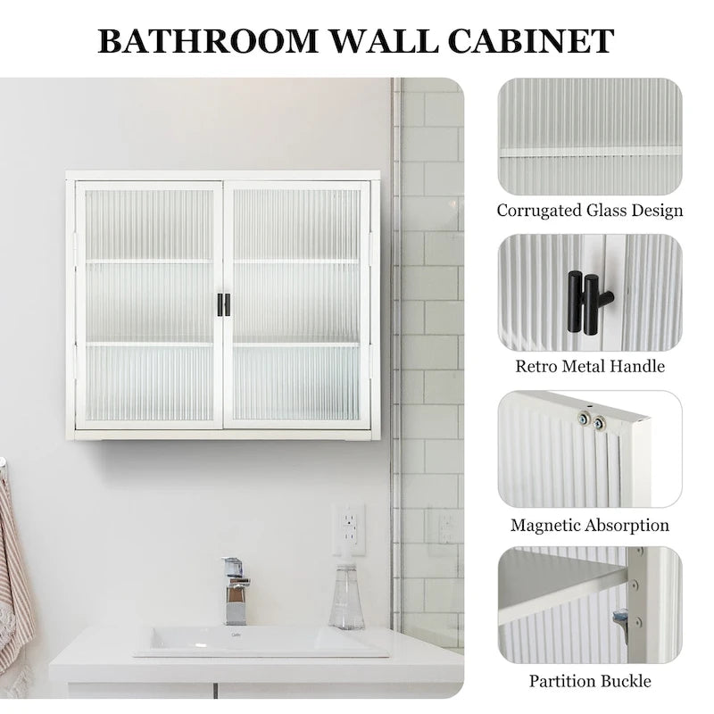 Retro Style Glass Door Wall Cabinet