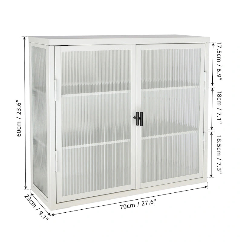 Retro Style Glass Door Wall Cabinet