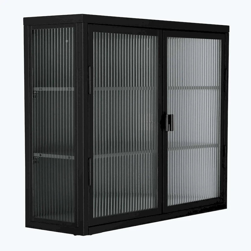 Retro Style Glass Door Wall Cabinet