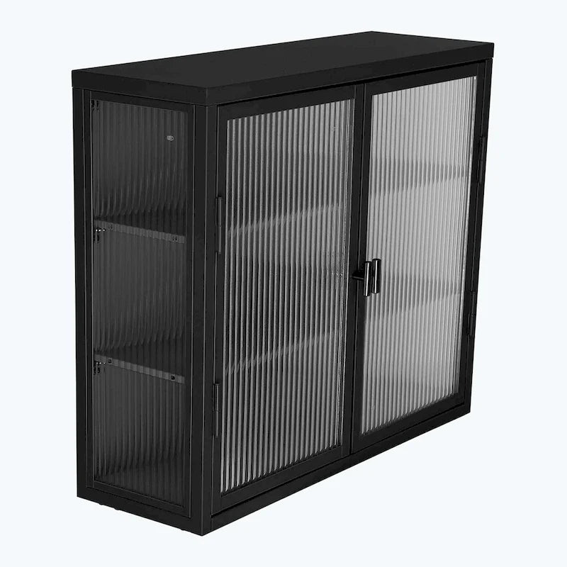 Retro Style Glass Door Wall Cabinet