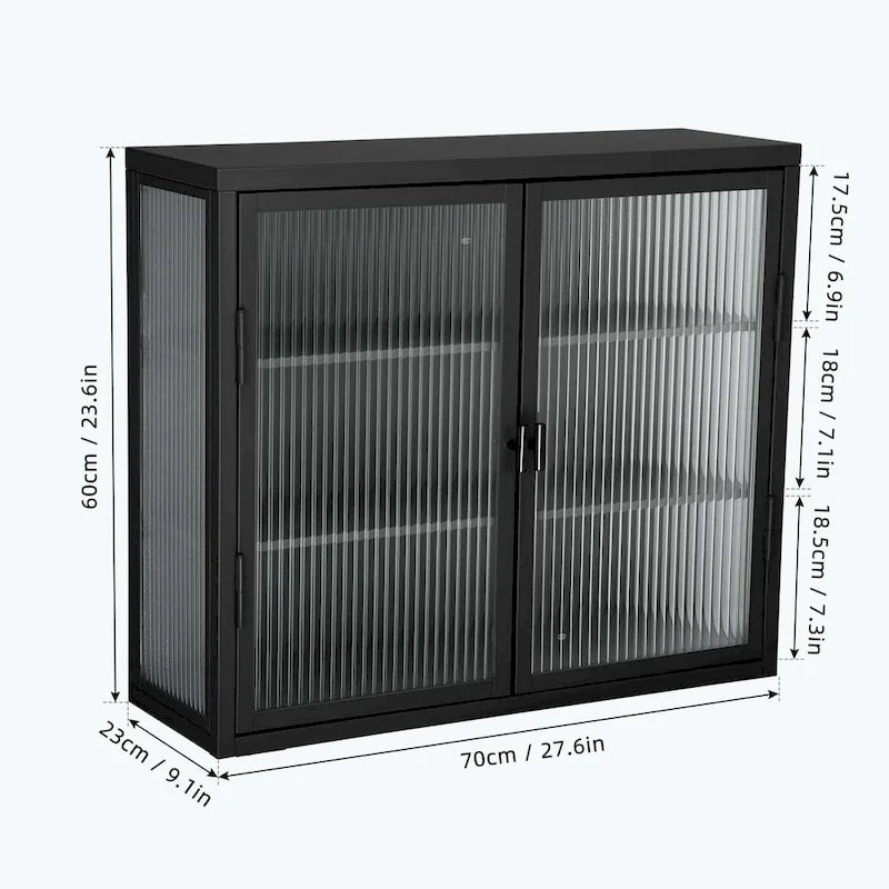 Retro Style Glass Door Wall Cabinet