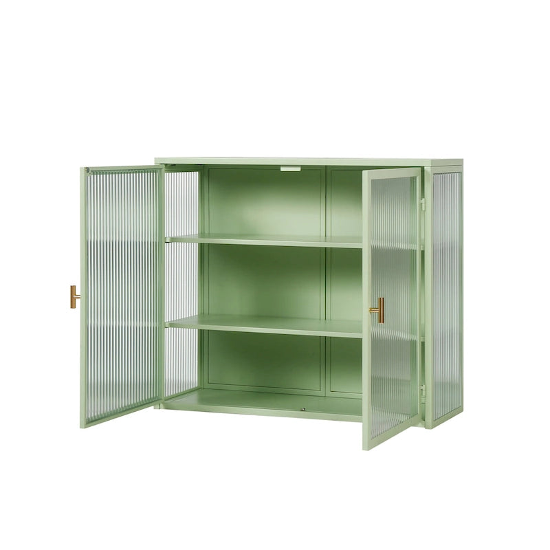 Retro Style Glass Door Wall Cabinet