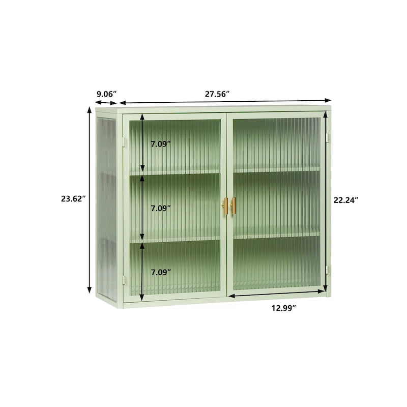 Retro Style Glass Door Wall Cabinet