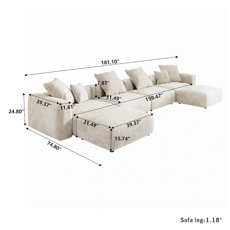 181 Corduroy Modular Sofa