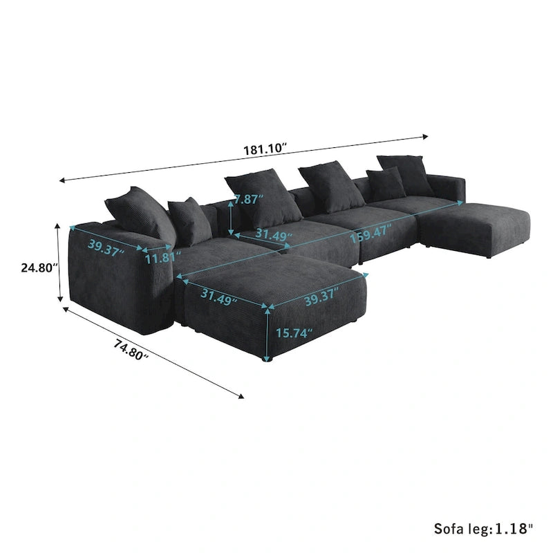 181 Corduroy Modular Sofa