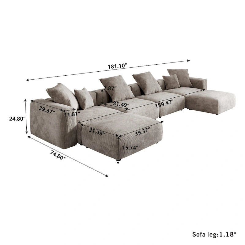 181 Corduroy Modular Sofa