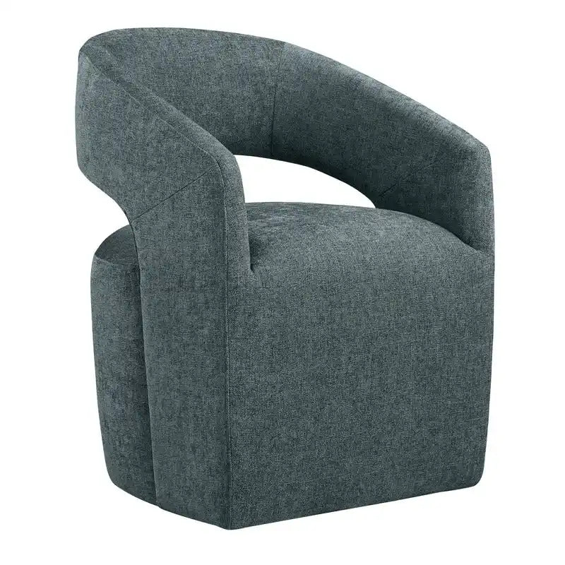 Joey Modern Barrel Dining Chair with Caster Wheels & Open Back Fully Assembled