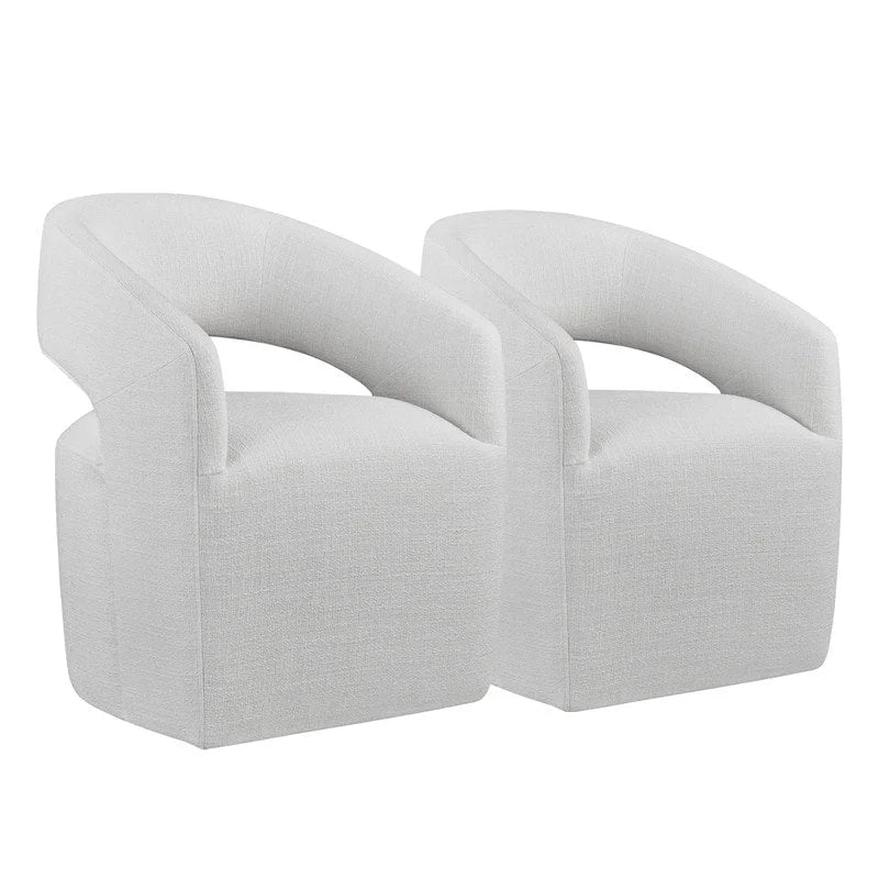 Joey Modern Barrel Dining Chair with Caster Wheels & Open Back Fully Assembled