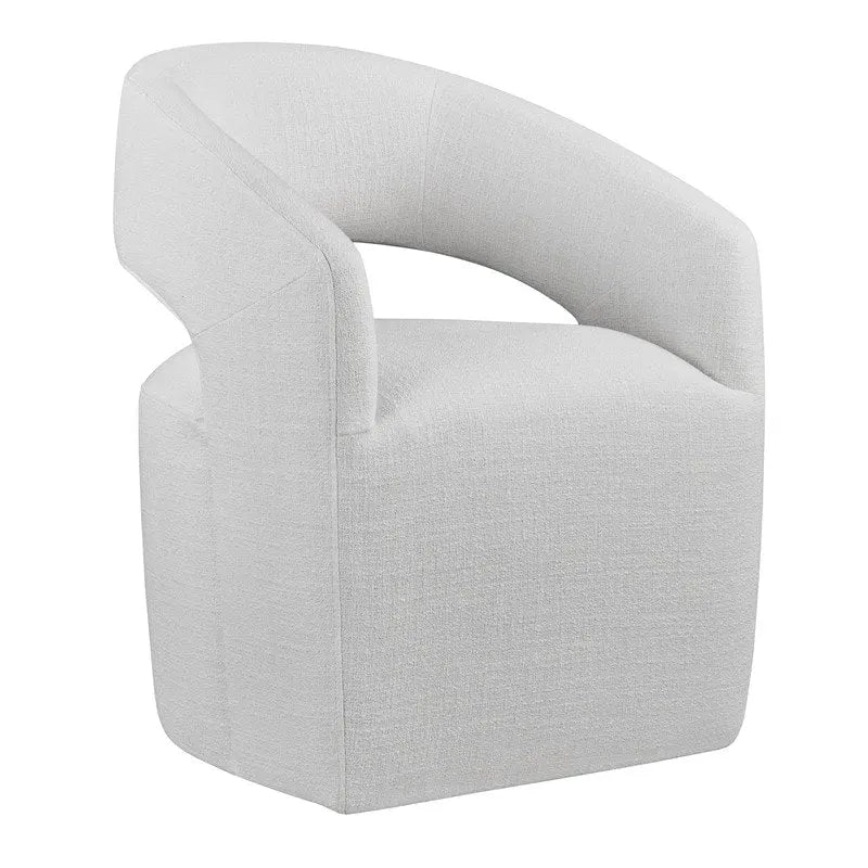 Joey Modern Barrel Dining Chair with Caster Wheels & Open Back Fully Assembled