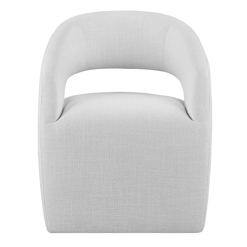 Joey Modern Barrel Dining Chair with Caster Wheels & Open Back Fully Assembled