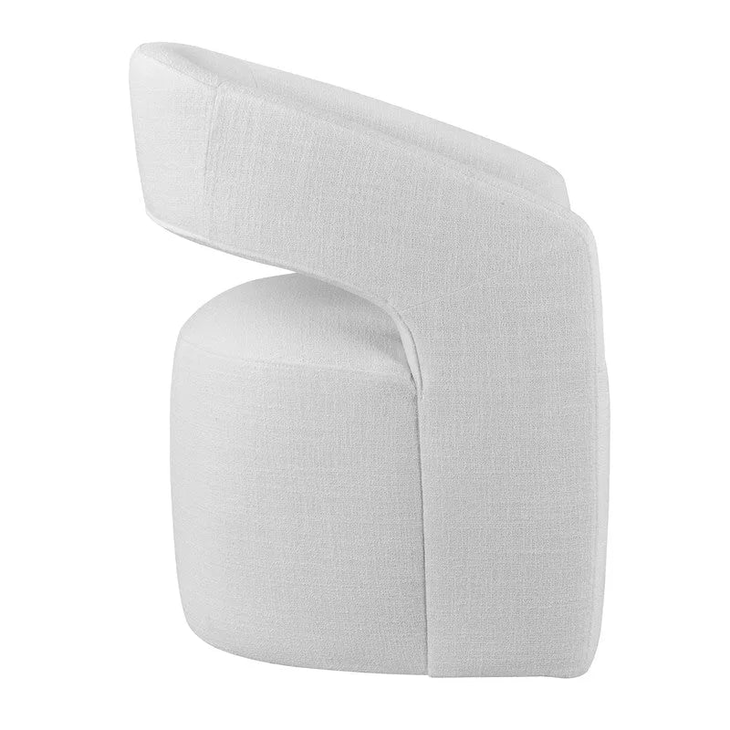 Joey Modern Barrel Dining Chair with Caster Wheels & Open Back Fully Assembled