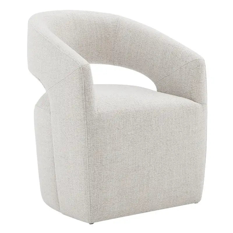 Joey Modern Barrel Dining Chair with Caster Wheels & Open Back Fully Assembled