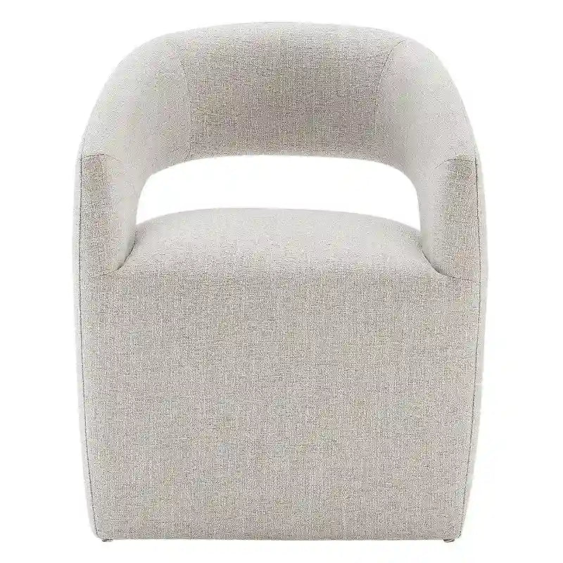 Joey Modern Barrel Dining Chair with Caster Wheels & Open Back Fully Assembled