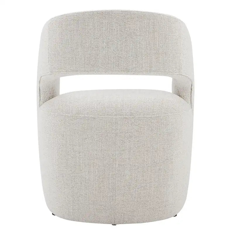 Joey Modern Barrel Dining Chair with Caster Wheels & Open Back Fully Assembled