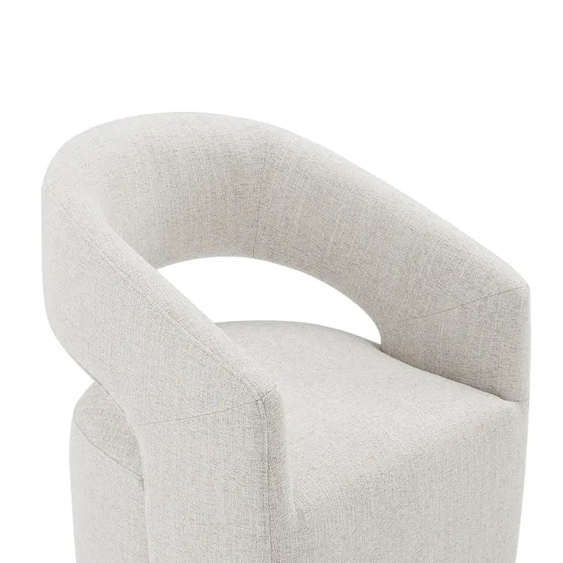 Joey Modern Barrel Dining Chair with Caster Wheels & Open Back Fully Assembled