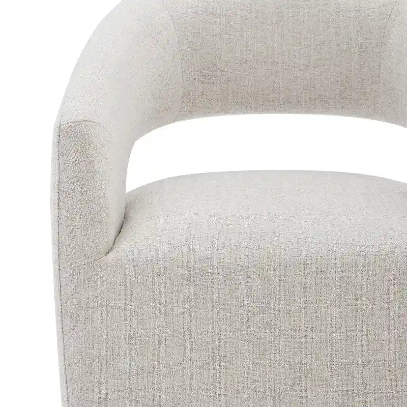 Joey Modern Barrel Dining Chair with Caster Wheels & Open Back Fully Assembled