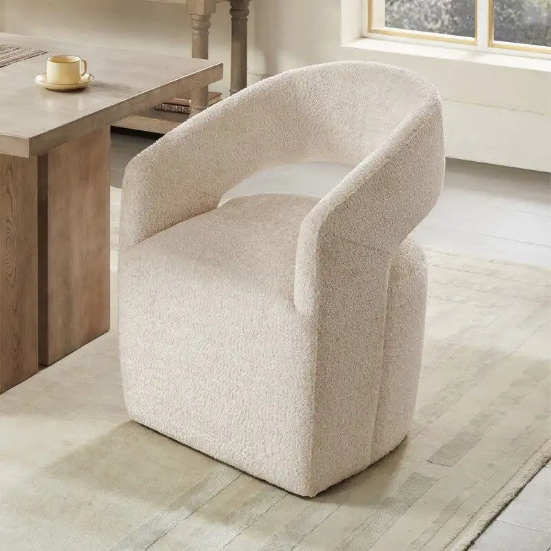 Joey Modern Barrel Dining Chair with Caster Wheels & Open Back Fully Assembled
