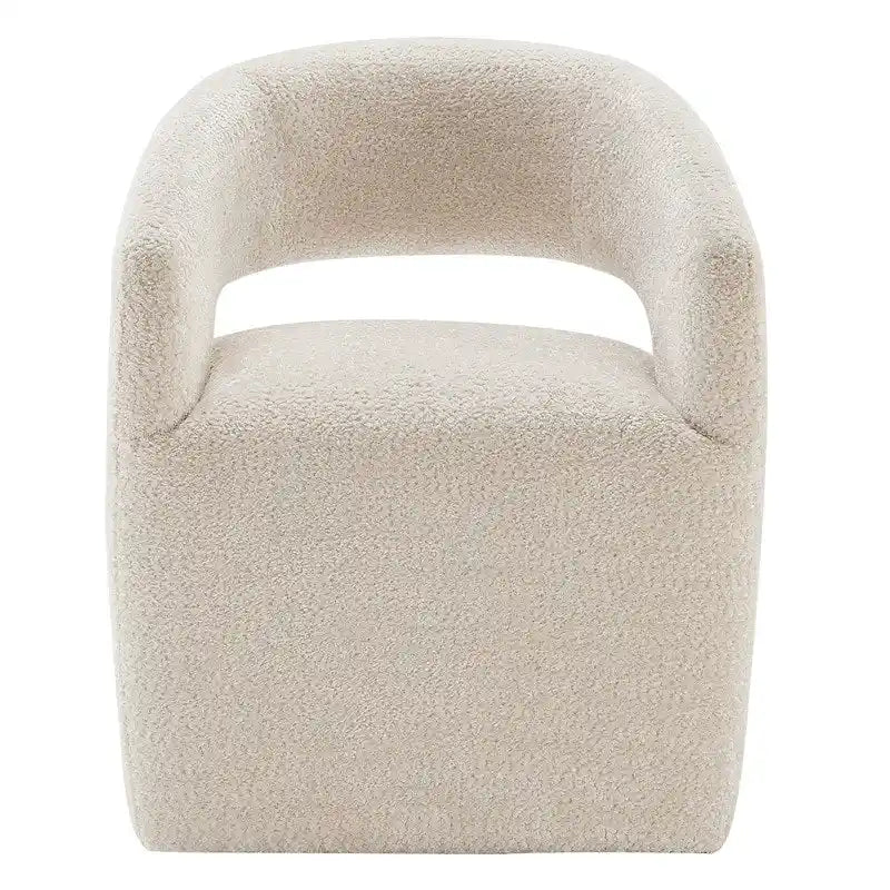 Joey Modern Barrel Dining Chair with Caster Wheels & Open Back Fully Assembled