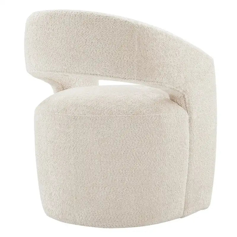 Joey Modern Barrel Dining Chair with Caster Wheels & Open Back Fully Assembled