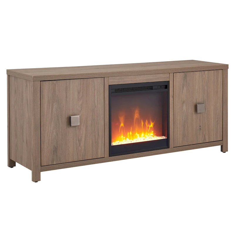 Juniper 58 TV Stand with Crystal Fireplace Insert
