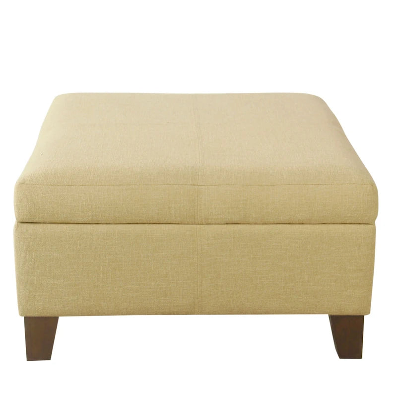 HomePop Luxury 28 Inches Square Storage Ottoman