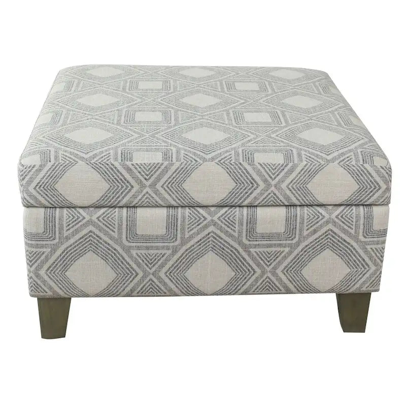 HomePop Luxury 28 Inches Square Storage Ottoman