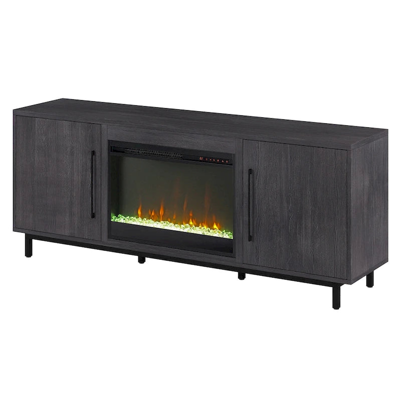 Julian Rectangular TV Stand with Crystal Fireplace for TV's up to 75