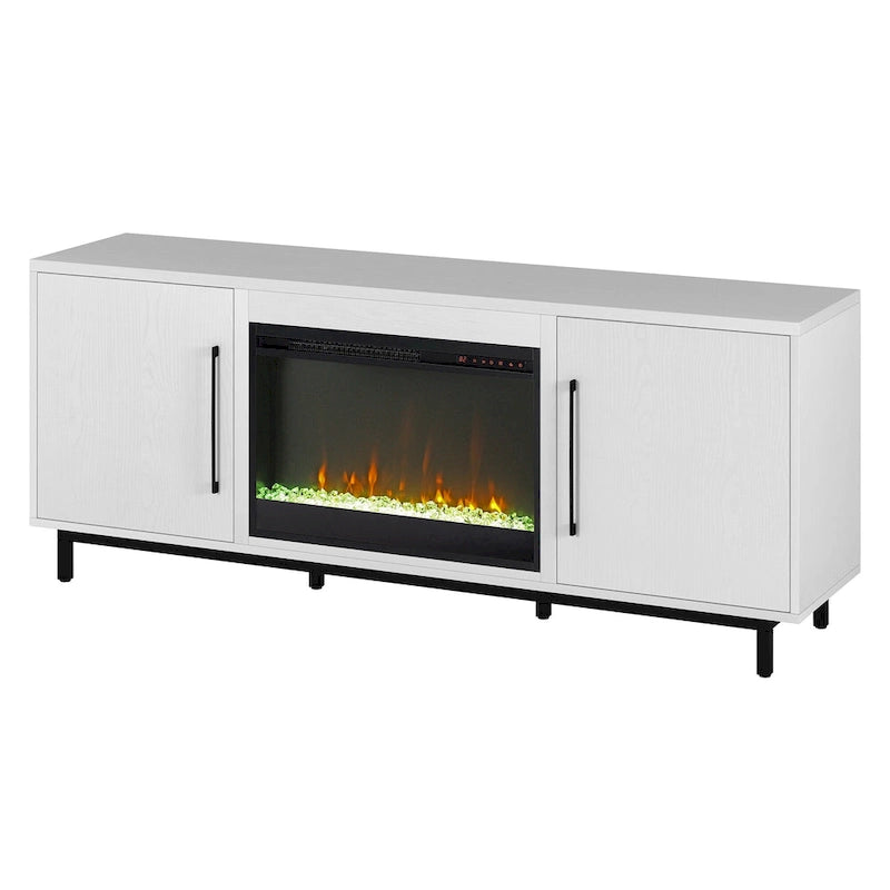 Julian Rectangular TV Stand with Crystal Fireplace for TV's up to 75