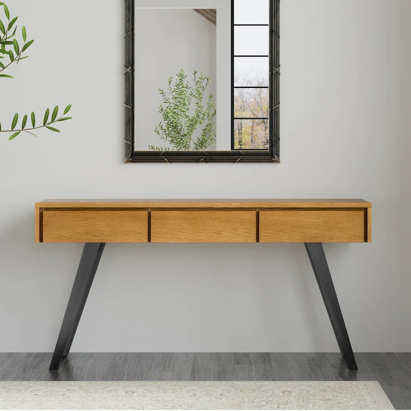 WYNDENHALL Mitchell 60 inch Wide Modern Industrial Console Sofa Table - 60 W x 16 D x 30 H
