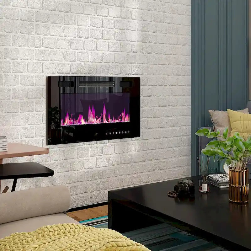 Ambient Electric Fireplace and Durable TV Stand Energy Efficient