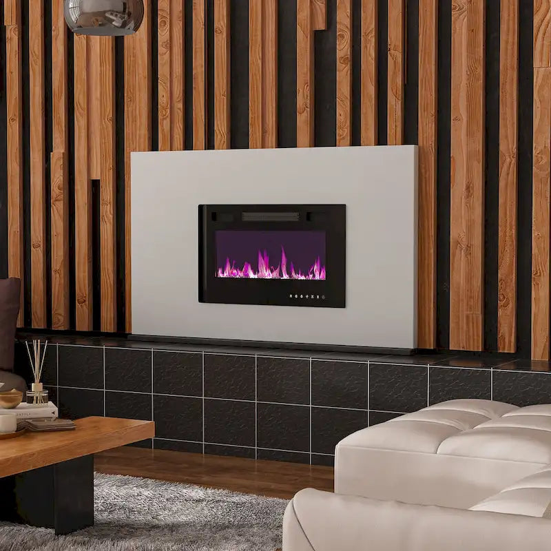 Ambient Electric Fireplace and Durable TV Stand Energy Efficient