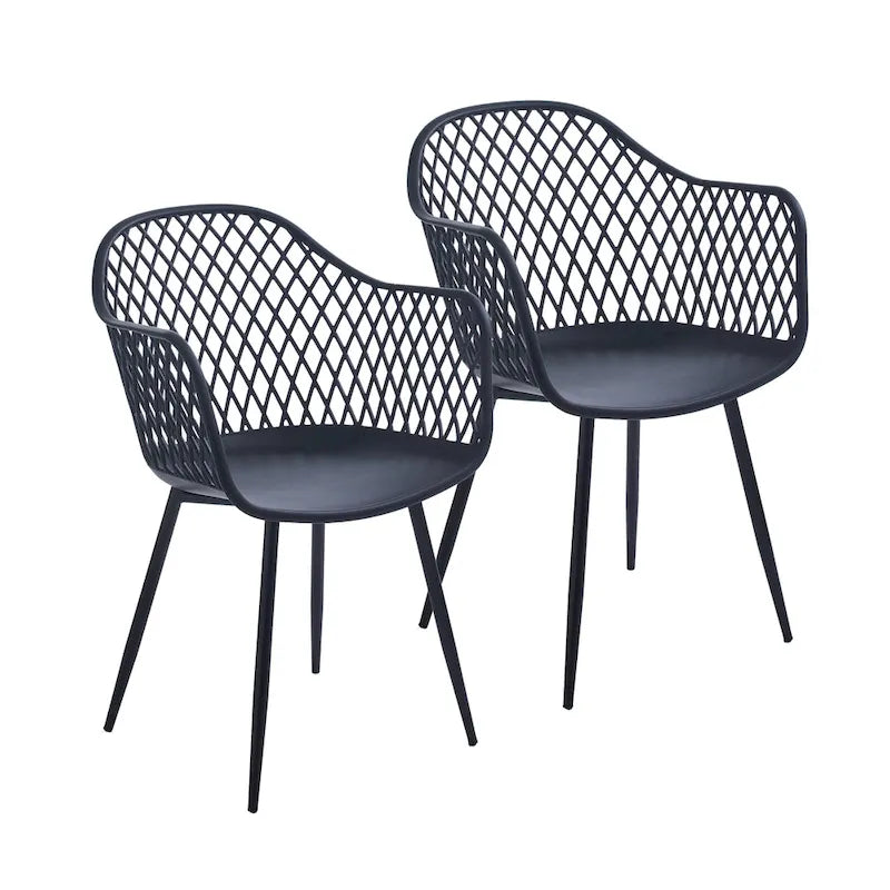 Porthos Home Mitt Hard Plastic Dining Chairs w/ Iron Legs (Set of 2)
