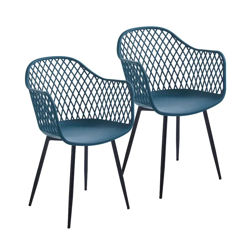 Porthos Home Mitt Hard Plastic Dining Chairs w/ Iron Legs (Set of 2)