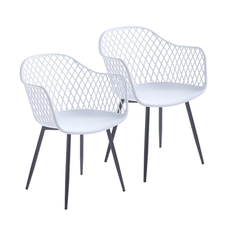 Porthos Home Mitt Hard Plastic Dining Chairs w/ Iron Legs (Set of 2)