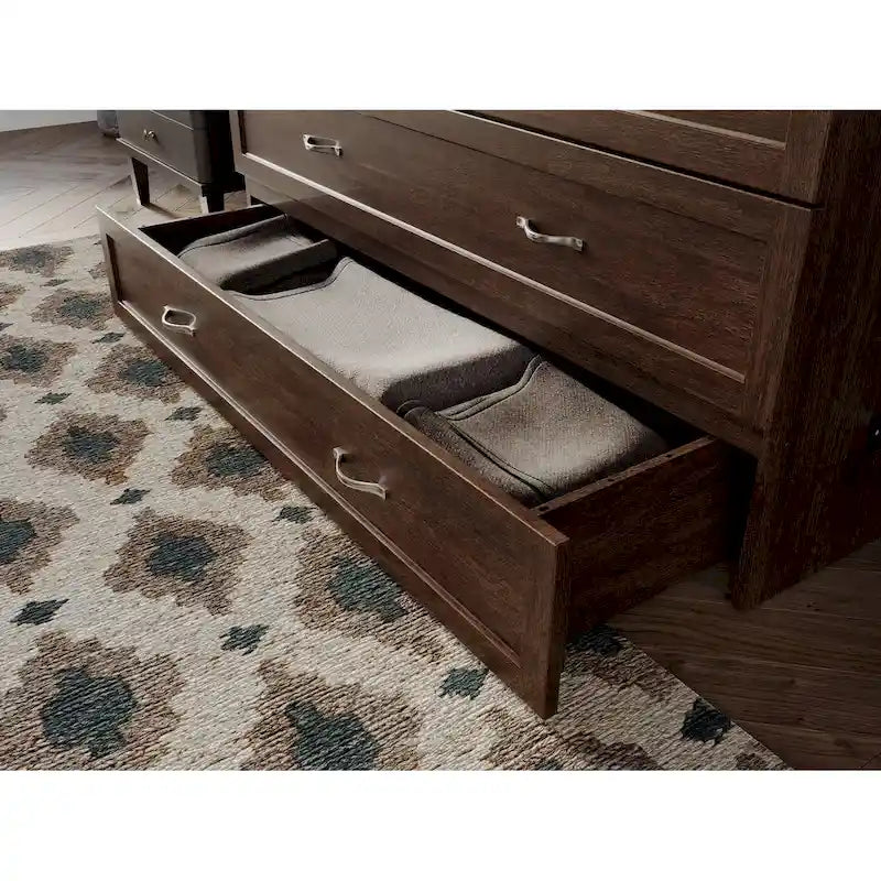 Northfield Full Murphy Bed Chest with Mattress in Burnt Amber