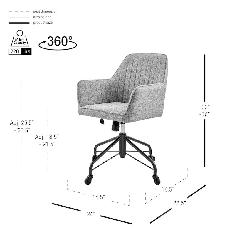 Thompson Fabric Swivel Office Arm Chair