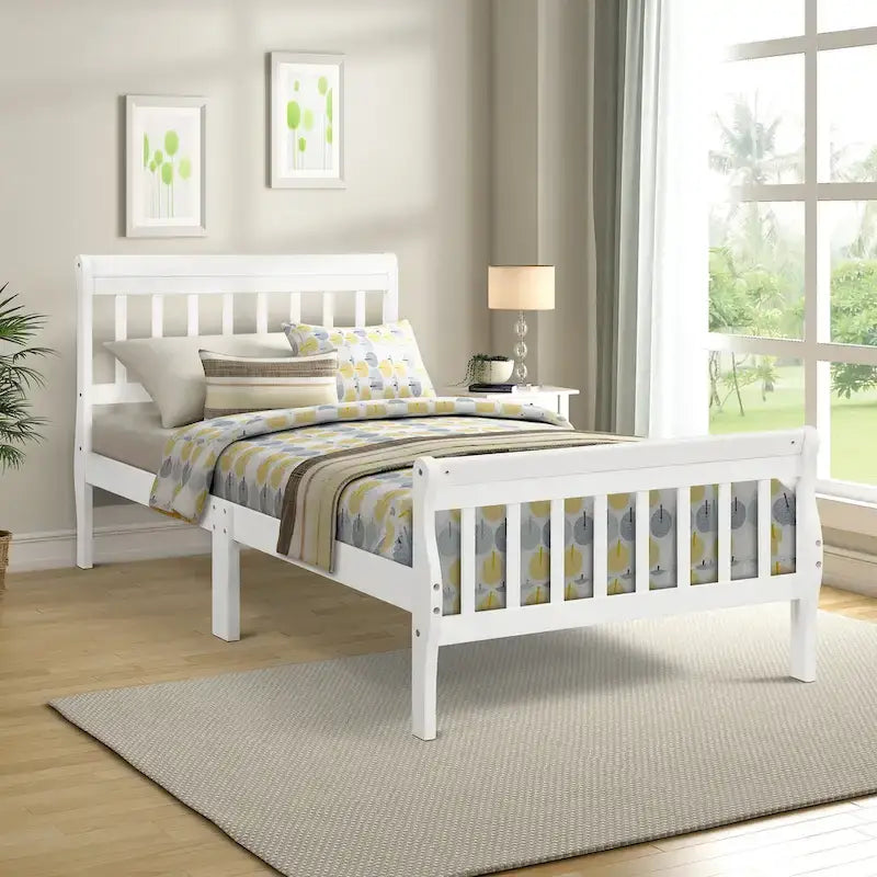 Wood Platform Bed with Headboard/Footboard