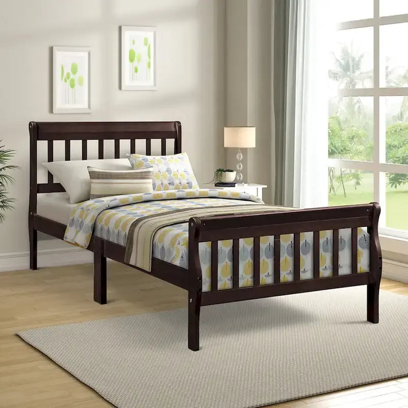 Wood Platform Bed with Headboard/Footboard