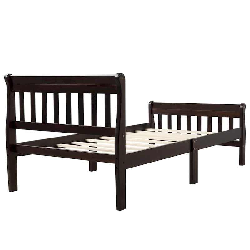 Wood Platform Bed with Headboard/Footboard