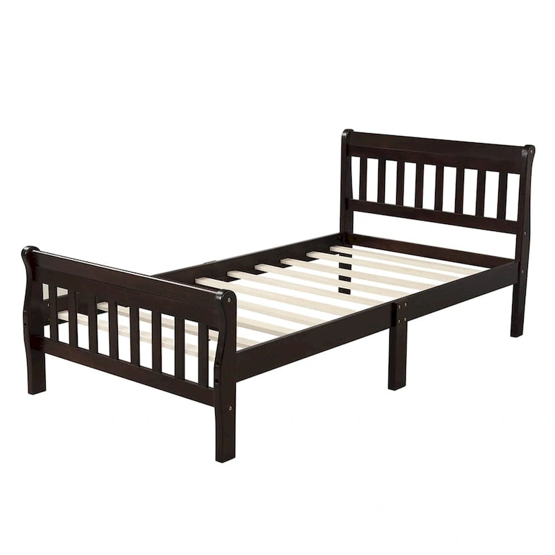 Wood Platform Bed with Headboard/Footboard