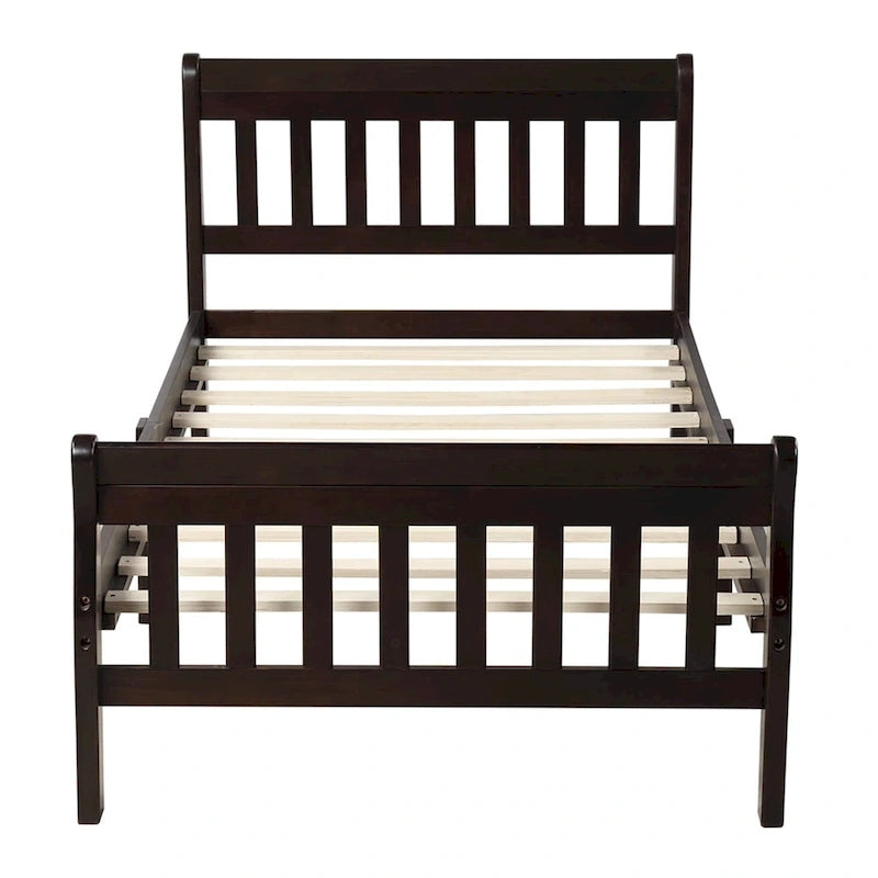 Wood Platform Bed with Headboard/Footboard