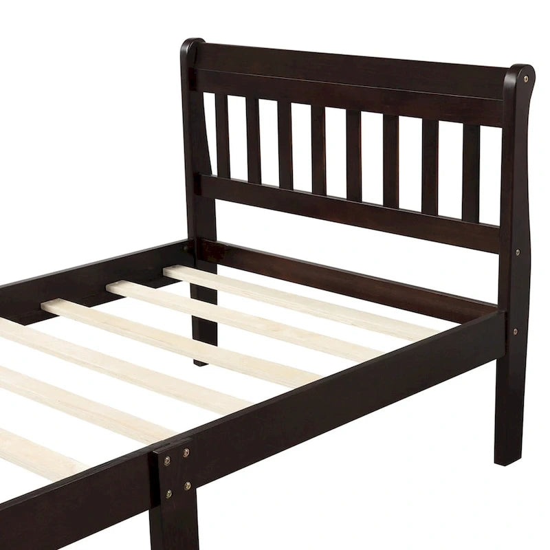 Wood Platform Bed with Headboard/Footboard