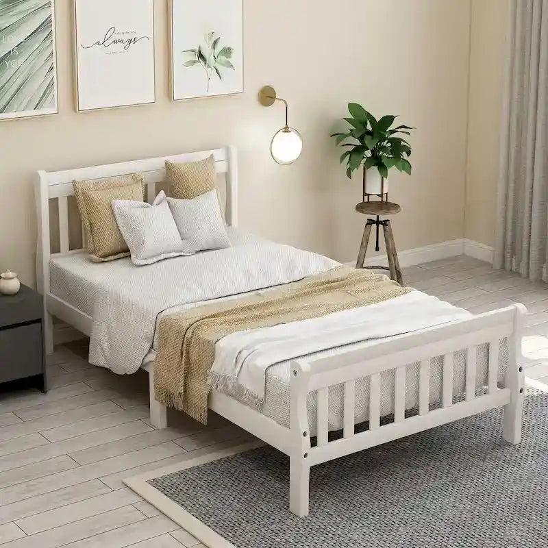 Wood Platform Bed with Headboard/Footboard