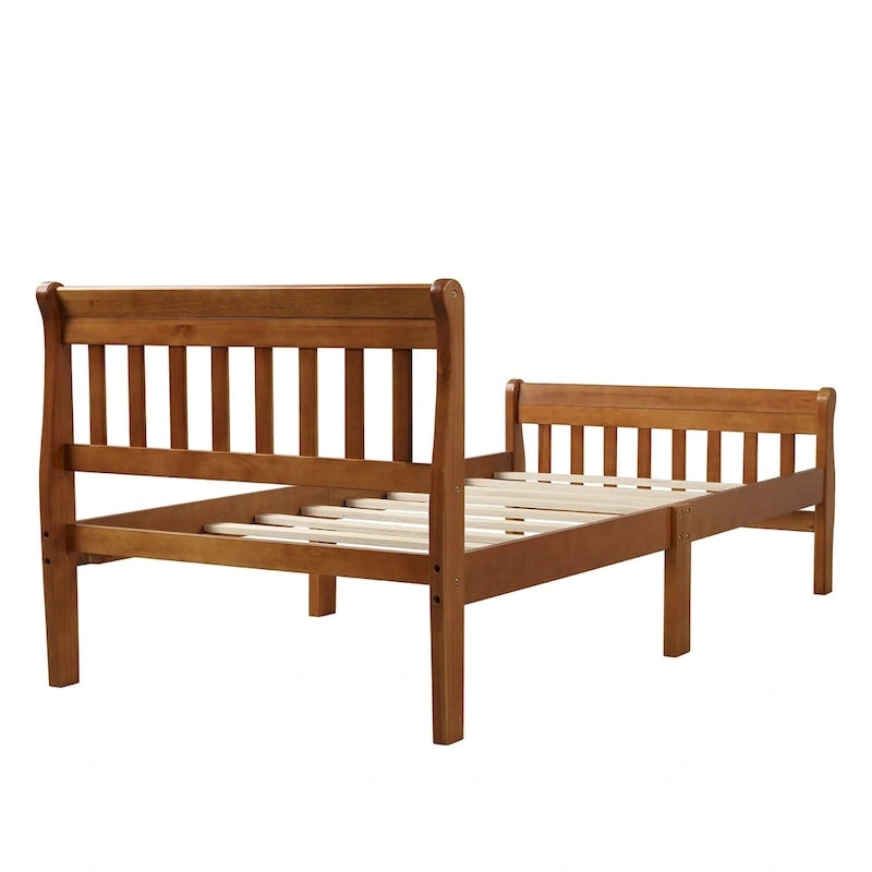 Wood Platform Bed with Headboard/Footboard