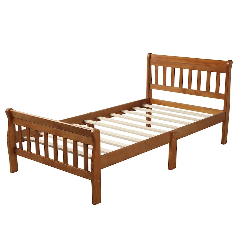 Wood Platform Bed with Headboard/Footboard