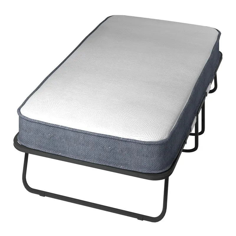 Mixoy Space Saving Foldable Bed with Mattress,Portable Bed with Lockable Wheels
