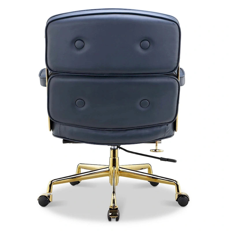 Lobby Lumbar Support Height Adjustable Leather Ergonomic Office Chair