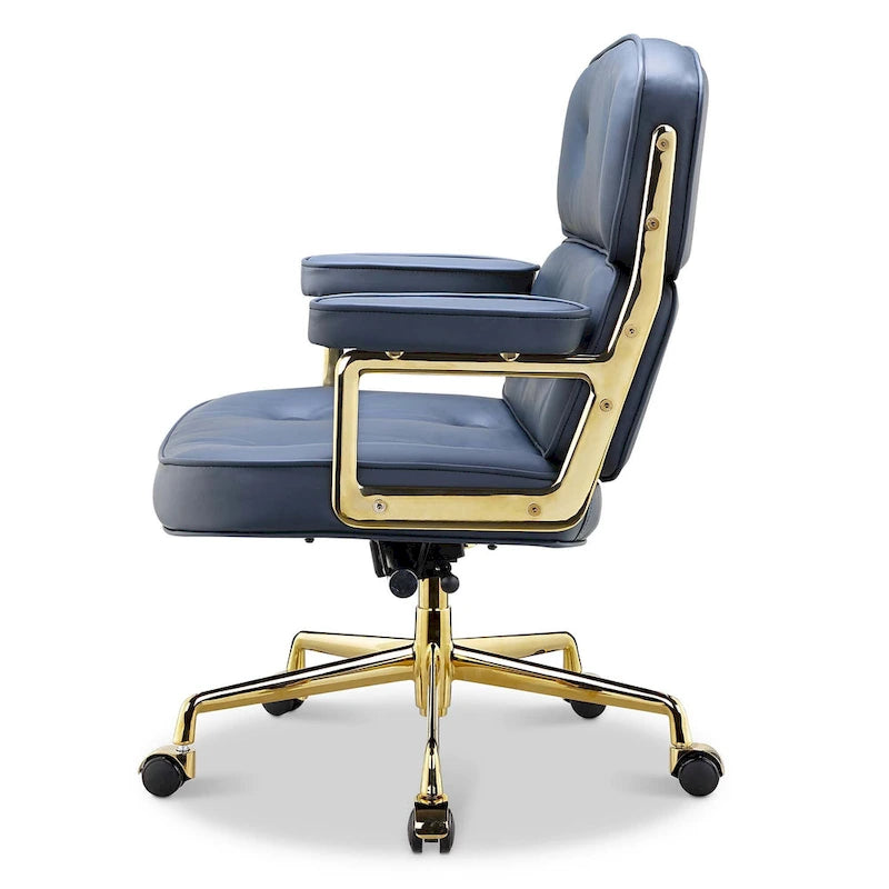 Lobby Lumbar Support Height Adjustable Leather Ergonomic Office Chair