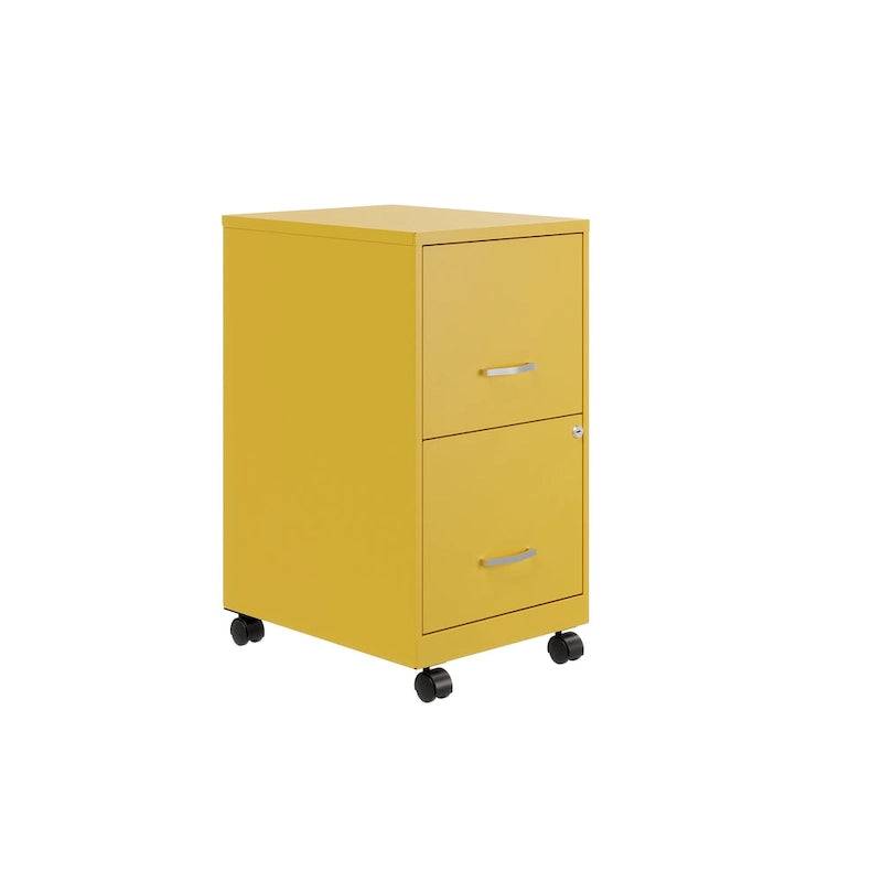 Space Solutions 18 2 Drawer Mobile Smart Vertical File Cabinet, Teal