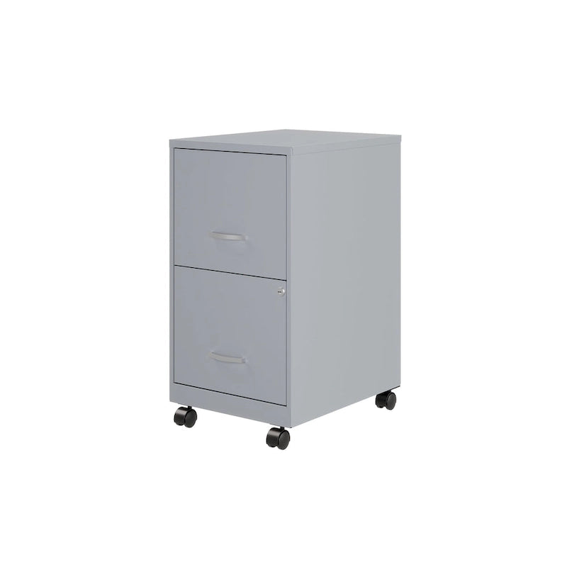 Space Solutions 18 2 Drawer Mobile Smart Vertical File Cabinet, Teal
